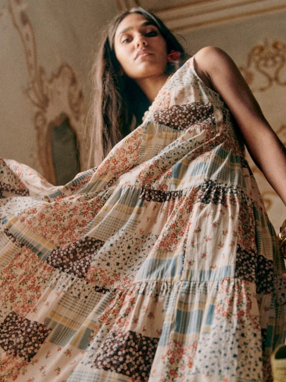 NWT Sezane Alameda Dress in Patchwork Floral size Large. 🦋